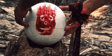 A creative 3D character design featuring a volleyball-inspired figure with distinctive facial features and dynamic pose. This digital creation demonstrates strong character modeling and texturing skills, combining sports themes with imaginative design elements.